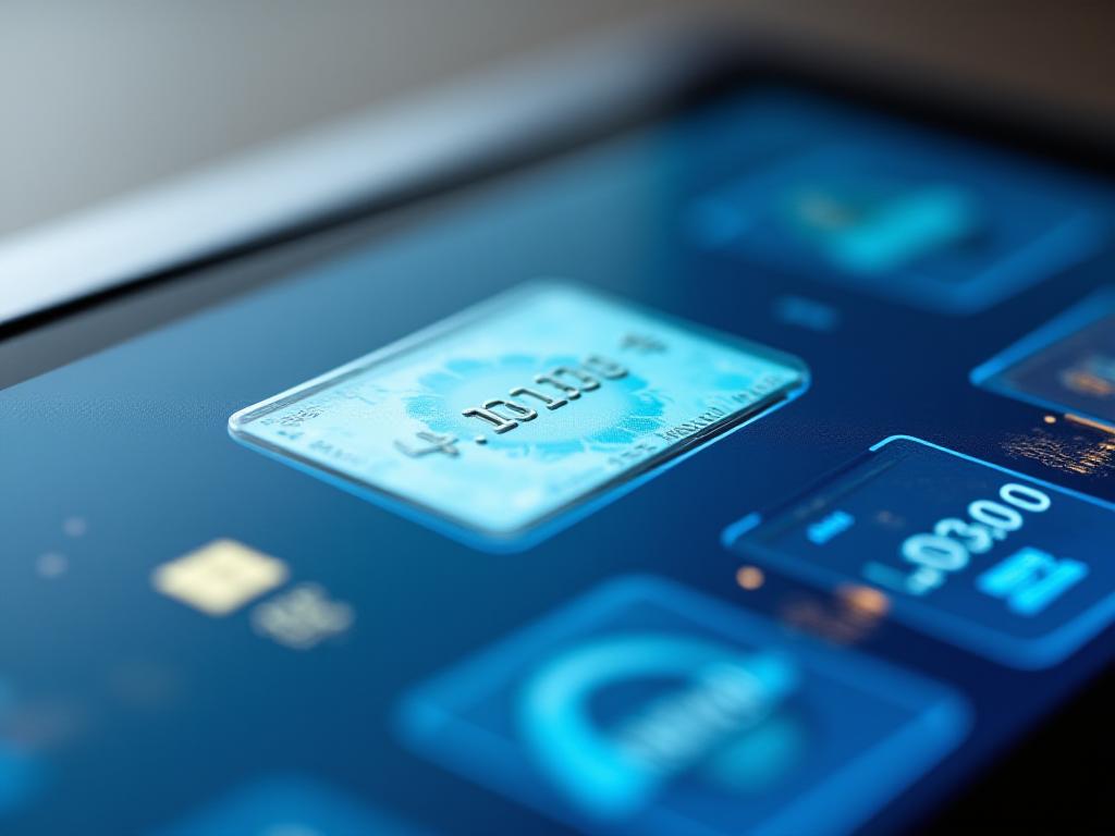 Modern banking application interface with organic design elements